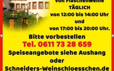Werbung für Gutsausschank Schneiders Weinschlösschen