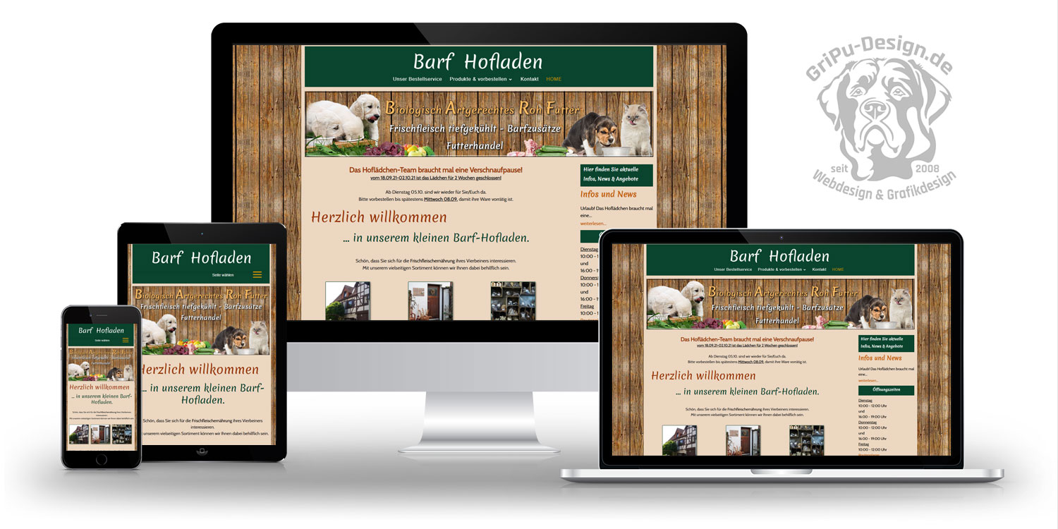 Referenzen Webdesign / Barf Hofladen
