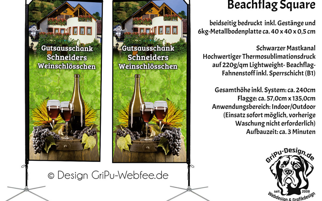 Beachflag Square für Werbung