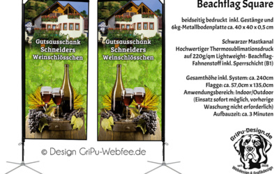 Beachflag Square für Werbung