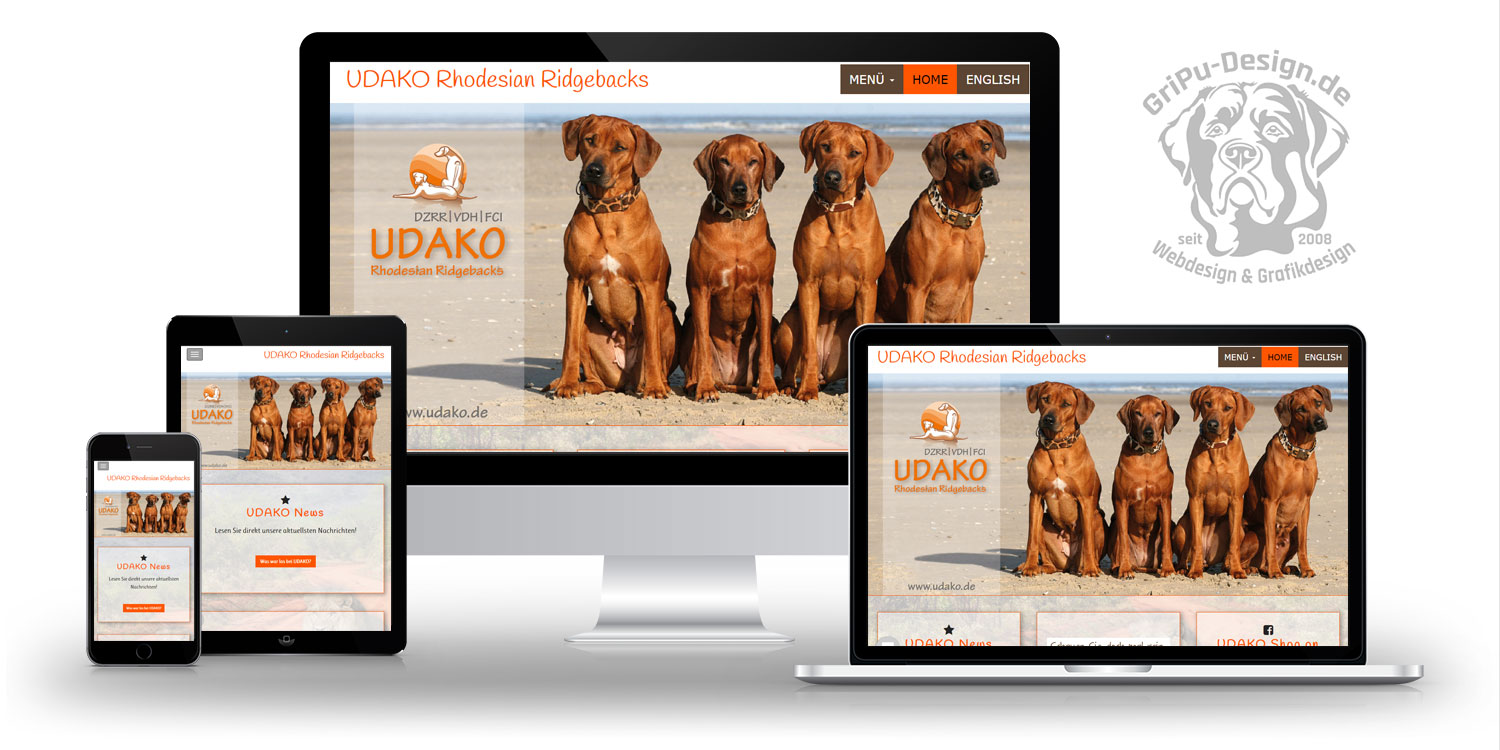 Referenzen Webdesign / Udako Rhodesian Ridgebacks